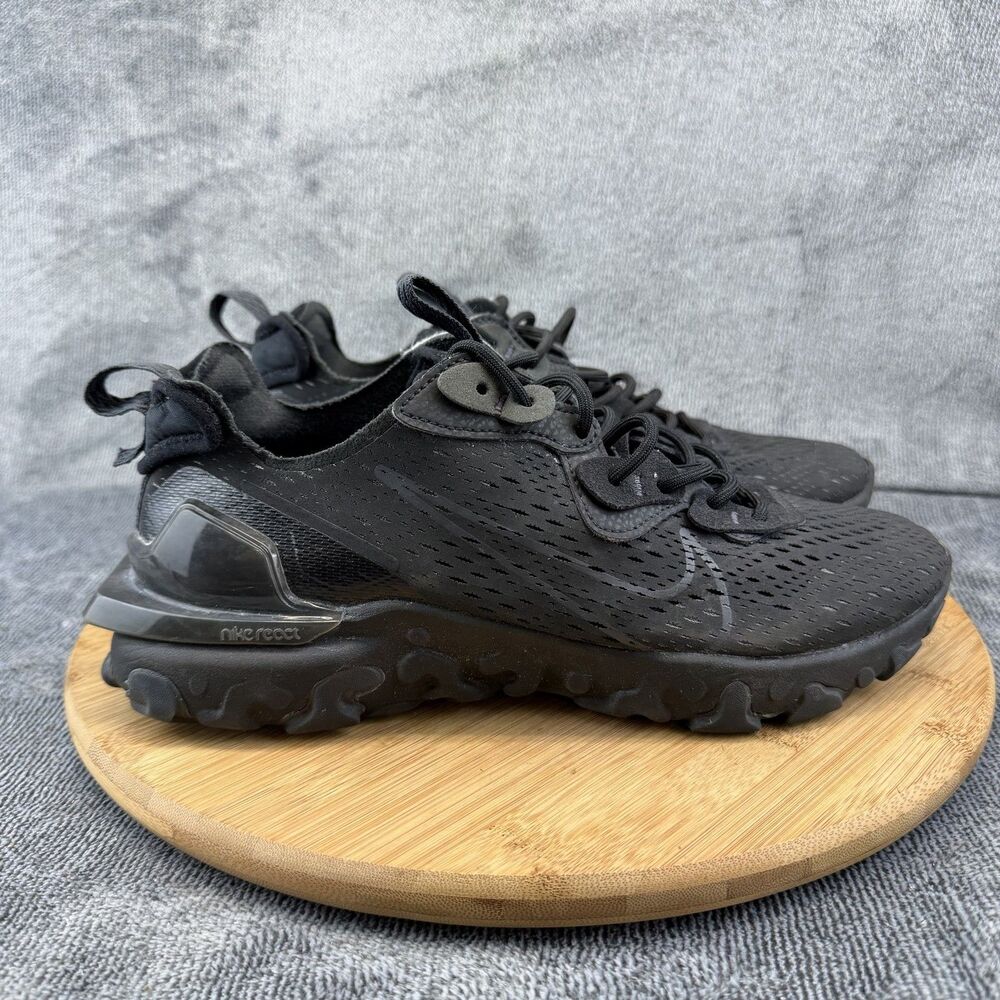 Nike React Vision Shoes Mens Size 8 Black Mesh Running Sneakers CD4373-004